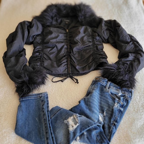 Express Jackets & Blazers - NWOT Express Black Winter Coat M/L